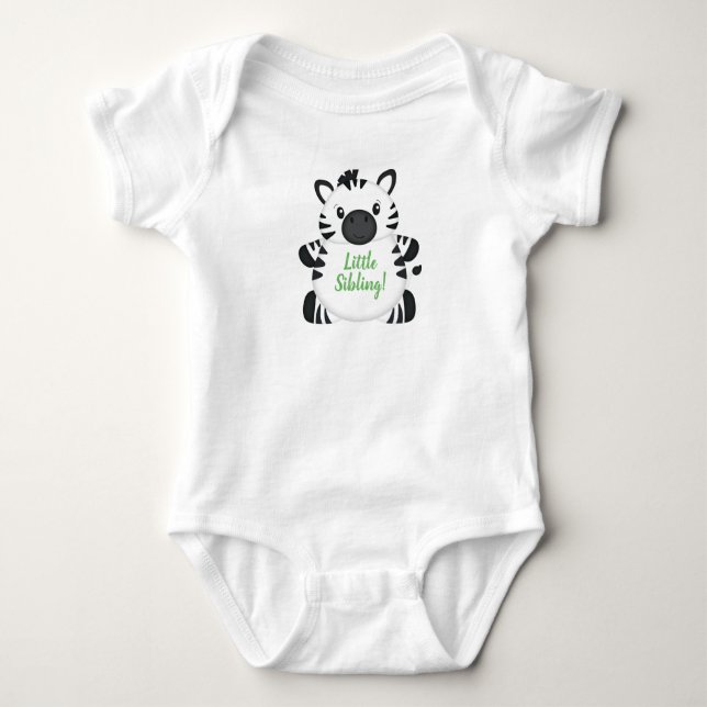 Zebra Baby Shower Green Bodysuit (Front)
