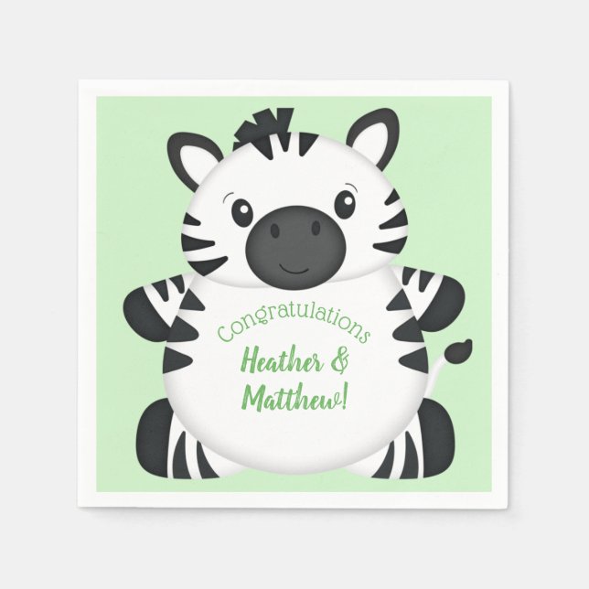 Zebra Baby Shower Napkins (Front)