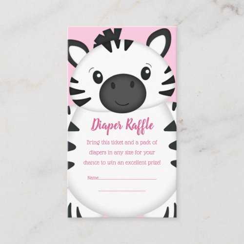 Zebra Baby Shower Pink Enclosure Card