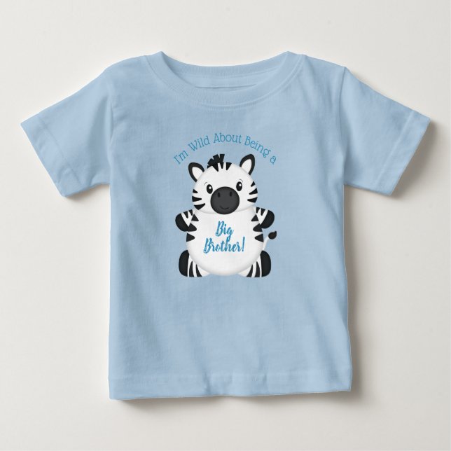 Zebra Baby Shower Safari Blue Boy Baby T-Shirt (Front)
