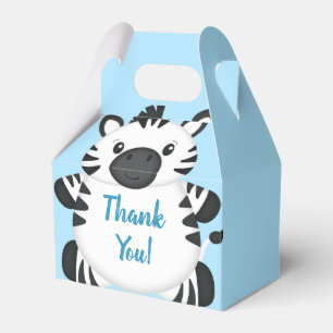 Zebra Baby Shower Safari Blue Boy Favor Boxes