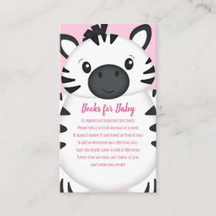Zebra Baby Shower Safari Pink Girl Enclosure Card
