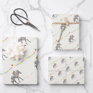 Zebra balloon Party Cadeaupapier Vellen Set Wrapping Paper Sheets