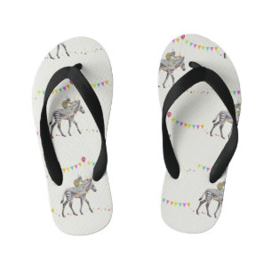 Zebra Balloon party Slip slops Kid's Flip Flops