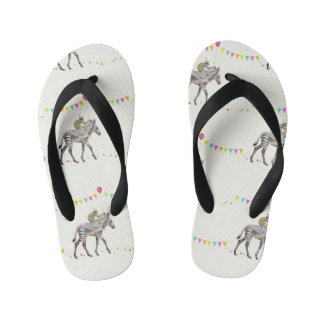 Zebra Balloon party Slip slops Kid's Flip Flops