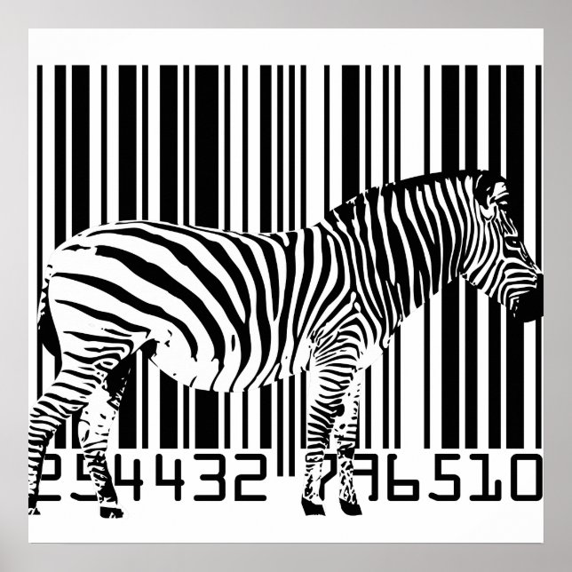 Zebra Barcode Art Poster (Front)