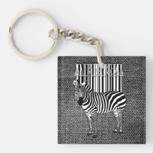 Zebra Barcode Keychain