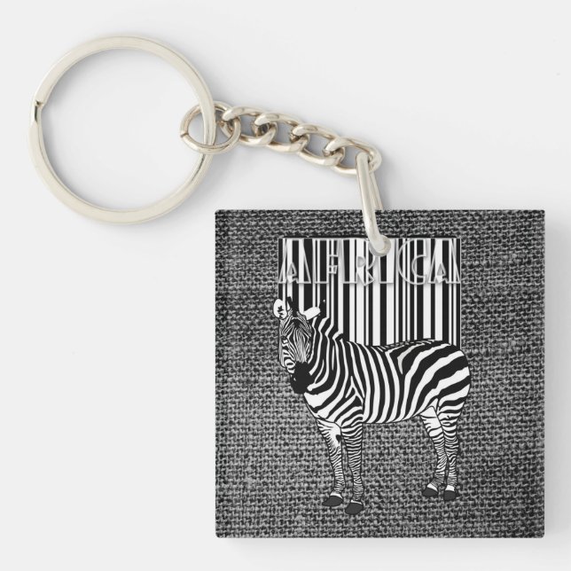 Zebra Barcode Keychain (Front)