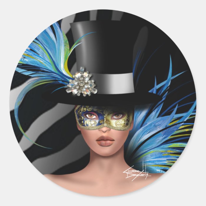 Zebra Bird of Paradise Masquerade Fashion Sticker