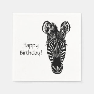 Zebra Birthday Paper Napkins