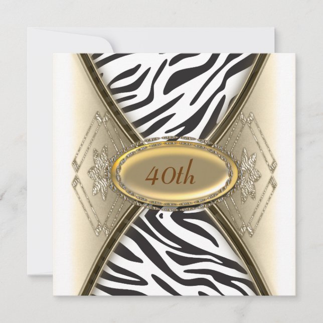 Zebra Birthday party Invitation (Front)