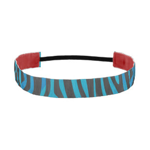 Zebra Black and Blue Print Athletic Headband