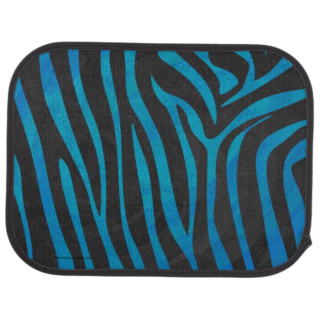 Zebra Black and Blue Print Car Mat (Rear)