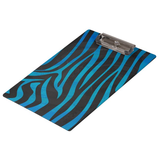 Zebra Black and Blue Print Clipboard (Angled)