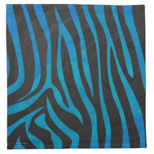 Zebra Black and Blue Print Cloth Napkin