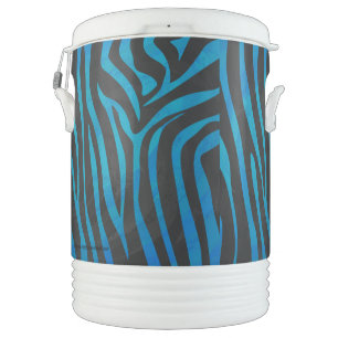 Zebra Black and Blue Print Cooler