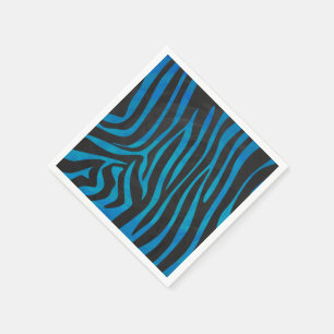 Zebra Black and Blue Print Napkins