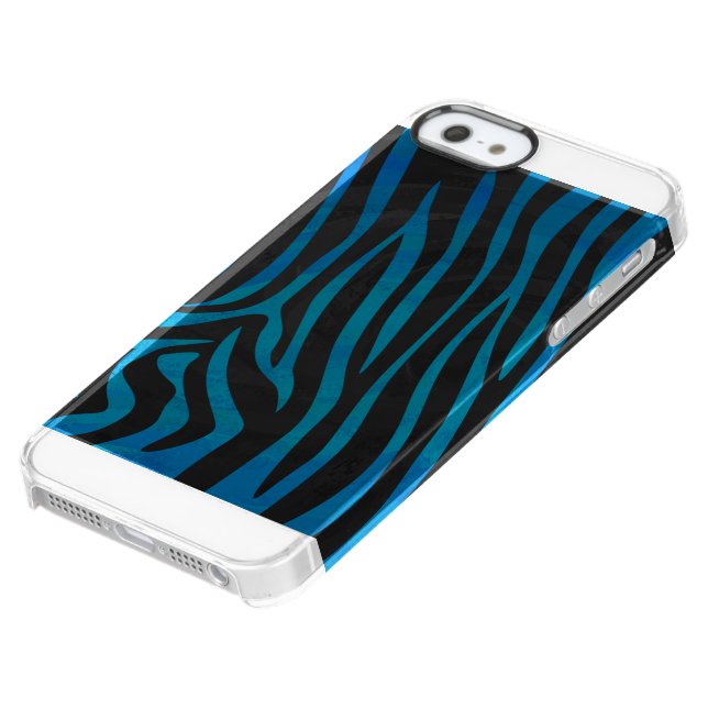 Zebra Black and Blue Print Uncommon iPhone Case (Bottom)
