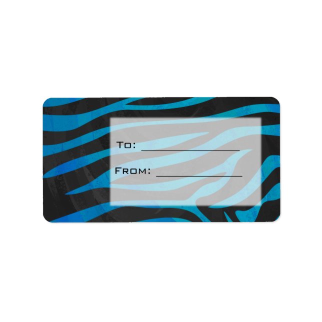Zebra Black and Blue with Monogram Label (Front)