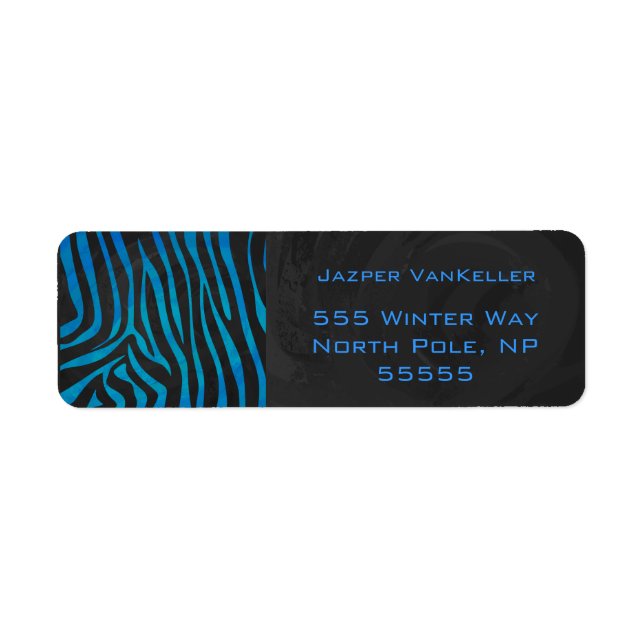 Zebra Black and Blue with Monogram Label (Front)