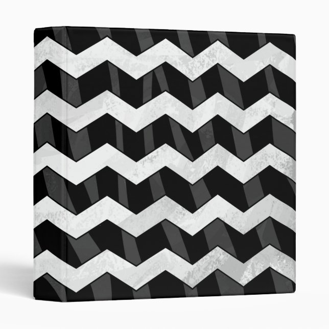 Zebra Black and Gray Chevron Binder (Front/Spine)