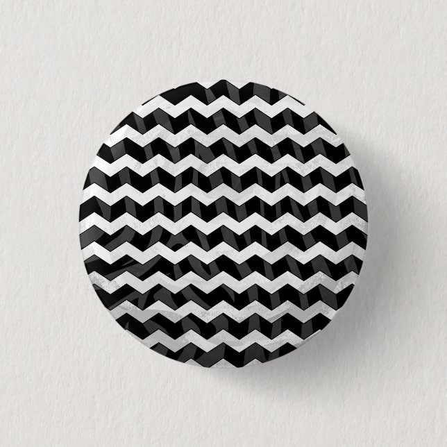 Zebra Black and Gray Chevron Button (Front)