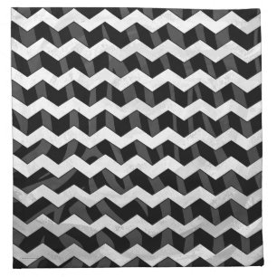 Zebra Black and Gray Chevron Cloth Napkin