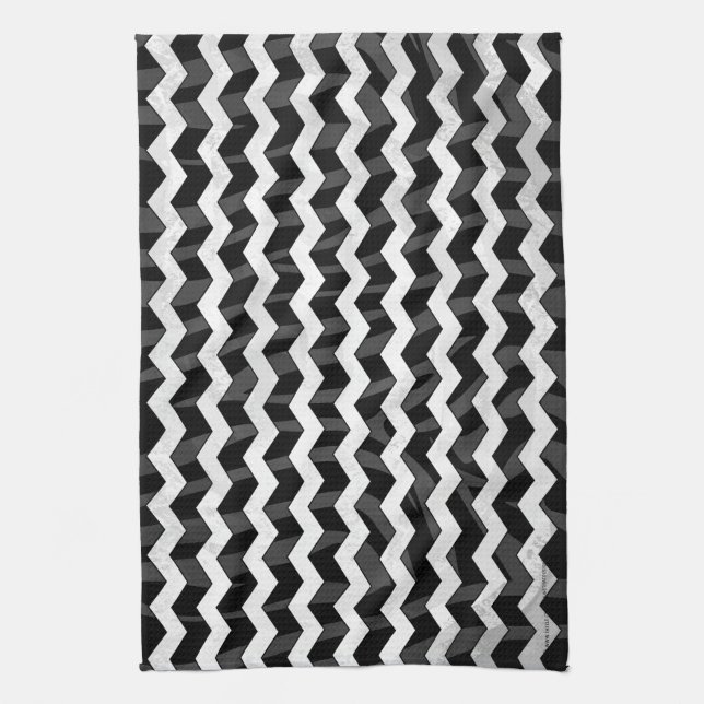 Zebra Black and Gray Chevron Towel (Vertical)