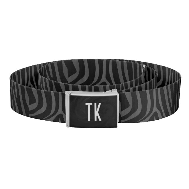 Zebra Black and Gray Print Belt (Coil)