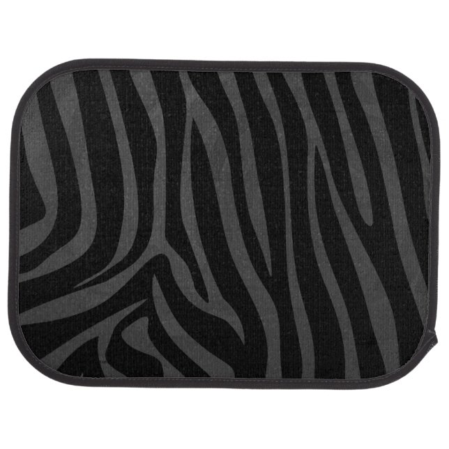 Zebra Black and Gray Print Car Mat (Rear)