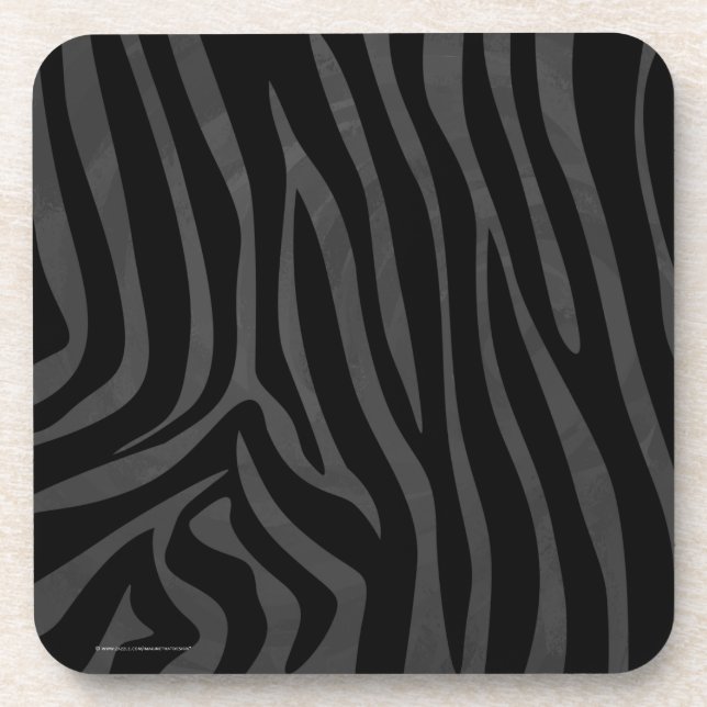 Zebra Black and Gray Print Coaster (Front)