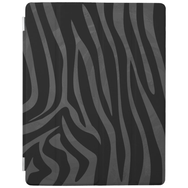 Zebra Black and Gray Print iPad Smart Cover (Front)