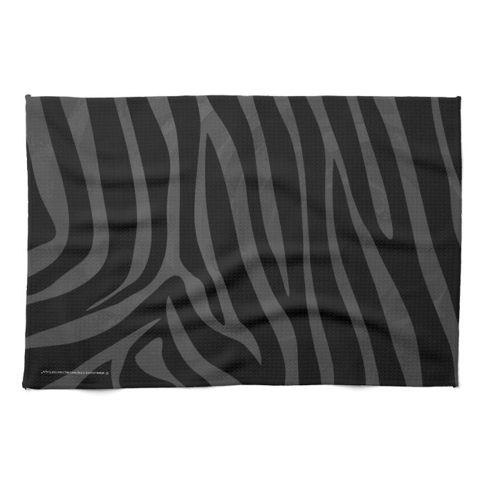 Zebra Black and Gray Print Kitchen Towels