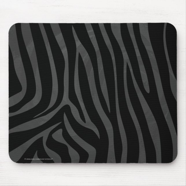 Zebra Black and Gray Print Mouse Pad (Front)
