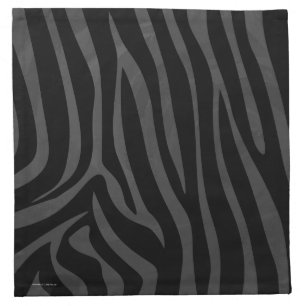 Zebra Black and Gray Print Napkin