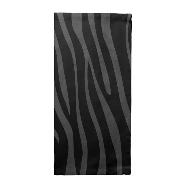 Zebra Black and Gray Print Napkin (Half Fold)