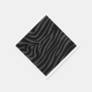 Zebra Black and Gray Print Napkins