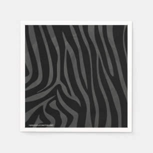 Zebra Black and Gray Print Paper Napkins