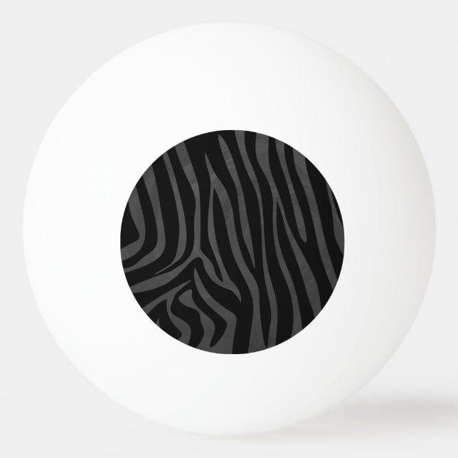 Zebra Black and Gray Print Ping-Pong Ball (Front)