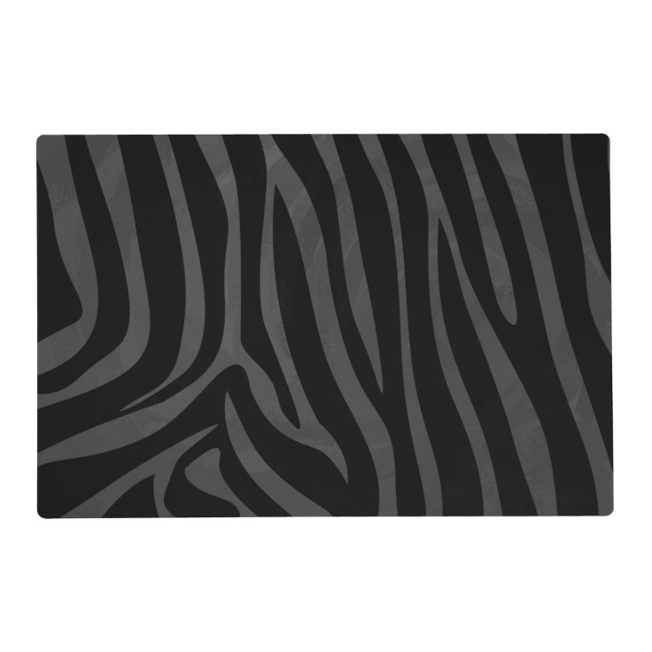 Zebra Black and Gray Print Placemat Zazzle