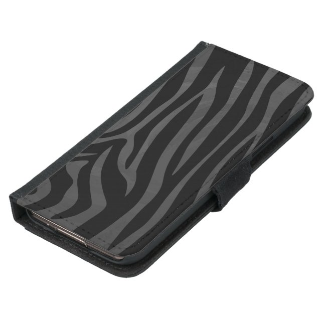 Zebra Black and Gray Print Samsung Galaxy Wallet Case (Bottom)