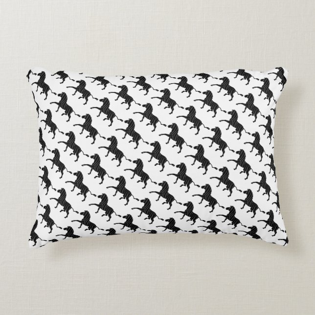Zebra Black and Gray Print Silhouette Accent Pillow (Front)