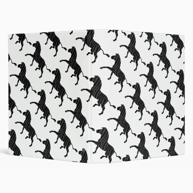 Zebra Black and Gray Print Silhouette Binder (Background)