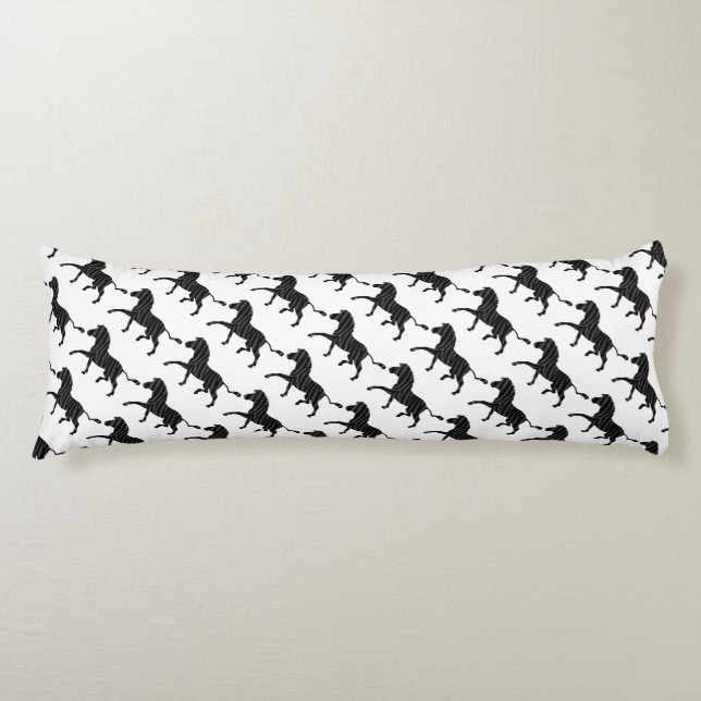Zebra Black and Gray Print Silhouette Body Pillow (Front)