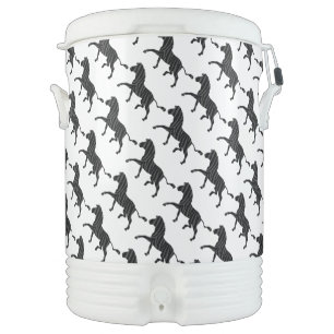 Zebra Black and Gray Print Silhouette Cooler