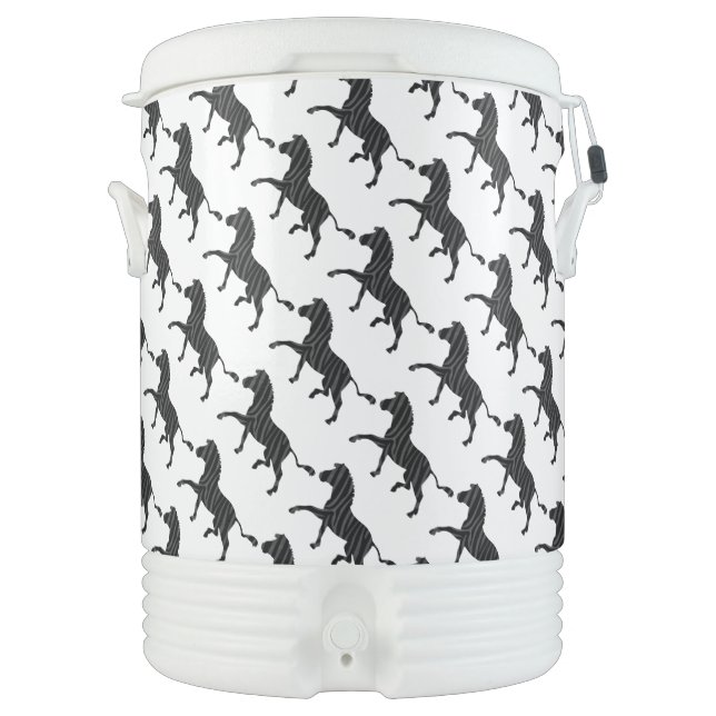 Zebra Black and Gray Print Silhouette Cooler (Front)