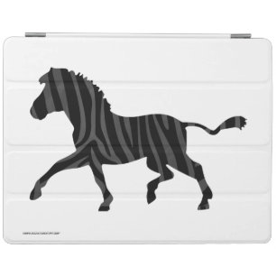 Zebra Black and Gray Print Silhouette iPad Smart Cover