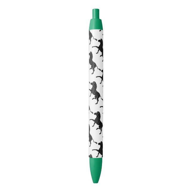 Zebra Black and Gray Print Silhouette Pen (Front Vertical)
