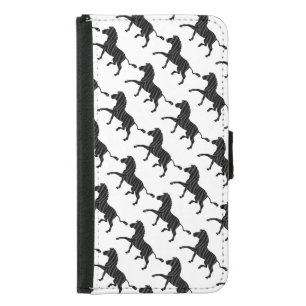 Zebra Black and Gray Print Silhouette Wallet Phone Case For Samsung Galaxy S5