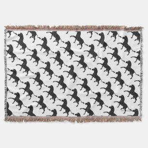 Zebra Black and Gray Print Silhouette Throw Blanket